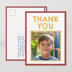 Birthday Thank you Kids Photo  Postcard