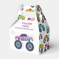 Birthday Thank You Modern Kids Monster Car Trucks