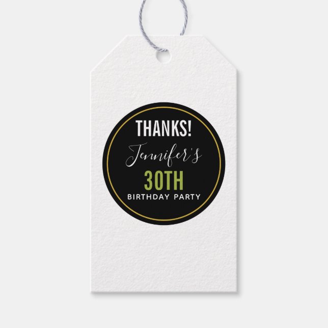 birthday thanks template gift tags (Front)
