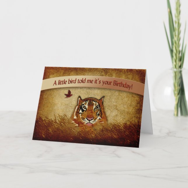Birthday - Tiger in the Bush Card (Front)