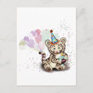 Birthday Tiger Postcard