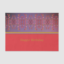 Birthday Tissue In Plum Pink and Mustard