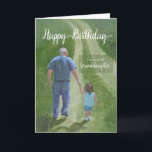 Birthday to Grandfather from Granddaughter Card<br><div class="desc">Birthday card with a grandfather and his granddaughter walking hand in hand through the field. Original oil painting by R. Chaffin.</div>