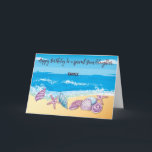 Birthday to Older Granddaughter Personalised Card<br><div class="desc">A collection of brightly coloured seashells lines a sunny shore, with cheerful waves creating movement and fun in the background. Her name appears in a flowing, lively font that mirrors the wave action, adding a custom touch to this joyful beach scene. Designed for a teen or adult granddaughter, this card...</div>