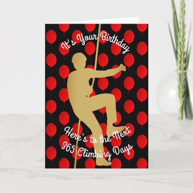 Birthday To The Next 365 Rock Climbing Days Card (Front)