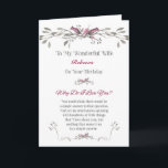 Birthday to Wife Personalise with Name Card<br><div class="desc">Simple, romantic "Why Do I Love You" Birthday card for wife with pink and grey watercolor flowers and vines. Verse on the front reads, Why Do I Love You? You would think there would be a simple answer to that question. And yet my mind starts spinning with hundreds of little...</div>
