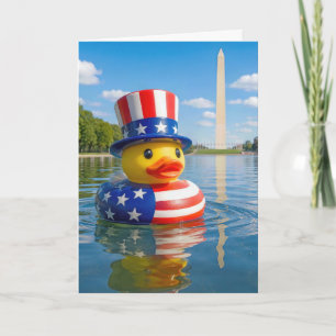 Birthday Toy Duck Floating in the Reflecting Pool Card