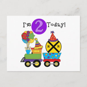 Birthday Train 2nd Birthday T-shirts and Gifts Postcard