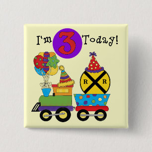 Birthday Train 3rd Birthday Tshirts and Gifts 15 Cm Square Badge