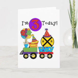 Birthday Train 3rd Birthday Tshirts and Gifts Card