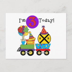 Birthday Train 3rd Birthday Tshirts and Gifts Postcard