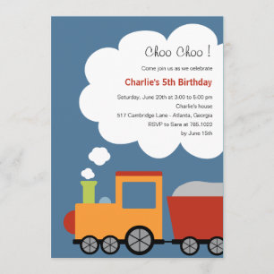 Birthday Train Party Invitation