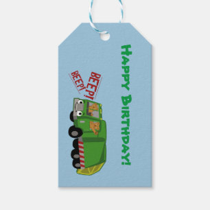 Birthday Trash Truck Gift Tags