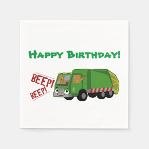 Birthday Trash Truck Napkin