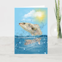 Birthday Trout Fish in Jumping Out of the Water