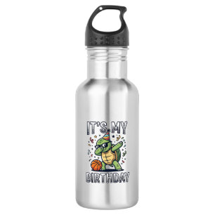Birthday Turtle Basketball Party Vector Design_1 532 Ml Water Bottle