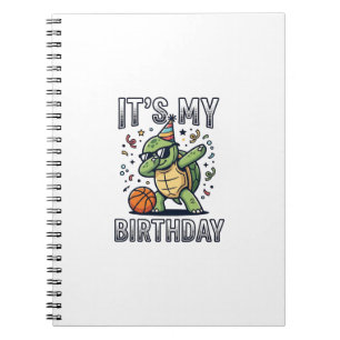 Birthday Turtle Basketball Party Vector Design_1 Notebook