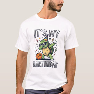 Birthday Turtle Basketball Party Vector Design_1 T-Shirt