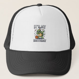 Birthday Turtle Basketball Party Vector Design_1 Trucker Hat