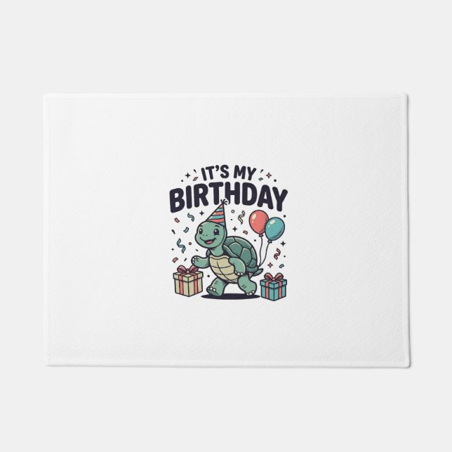 Birthday Turtle Party Vector Design_1 Doormat (Front)