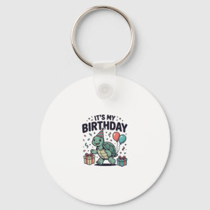 Birthday Turtle Party Vector Design_1 Key Ring