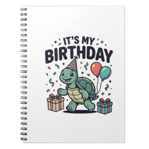 Birthday Turtle Party Vector Design_1 Notebook