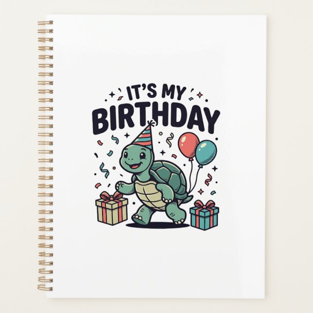 Birthday Turtle Party Vector Design_1 Planner (Front)