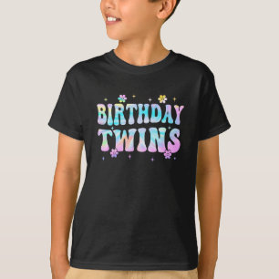Birthday Twins Retro Matching Twin Birthday Girls T-Shirt