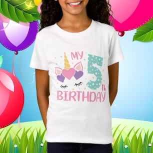 Birthday unicorn age five T-Shirt