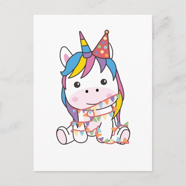 Birthday Unicorn For Kids A Birthday Holiday Postc Postcard (Front)