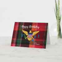 Birthday US Virgin Islands Flag Madras Custom