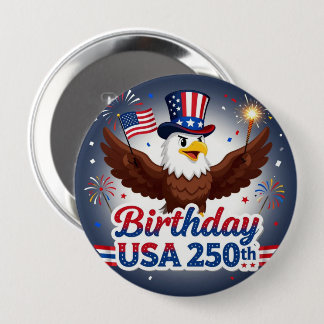 Birthday USA 250th 10 Cm Round Badge