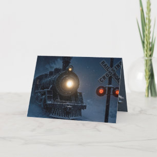 Birthday Vintage Snow Train Card