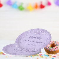 Birthday violet confetti elegant