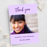 Birthday violet photo simple elegant