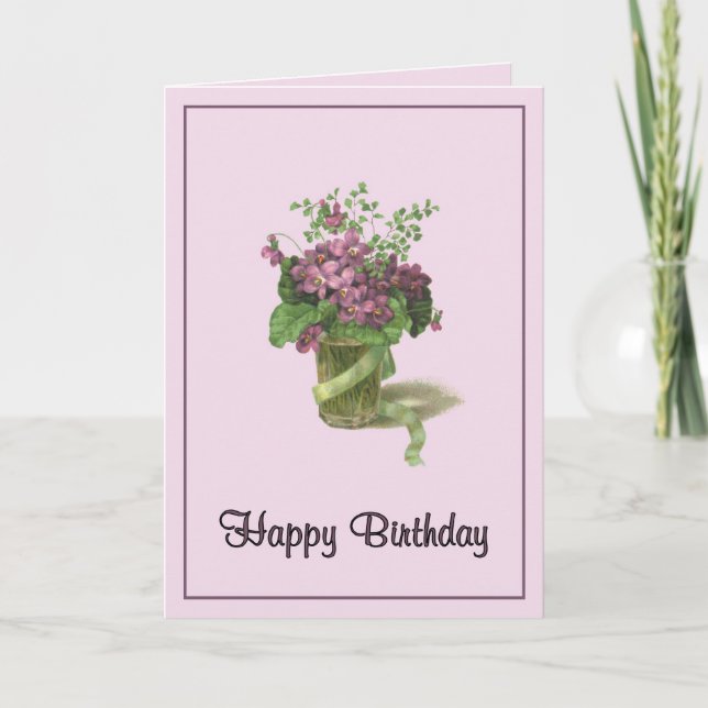 Birthday Violets Card (Front)
