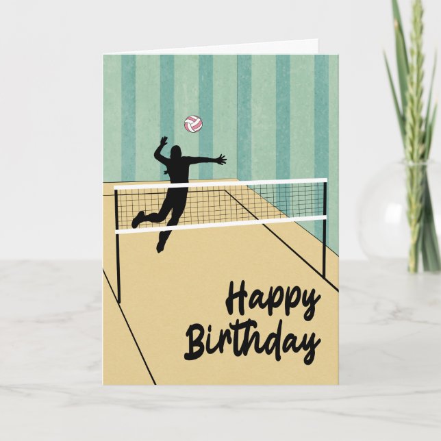 Birthday Volleyball Female Player Card (Front)