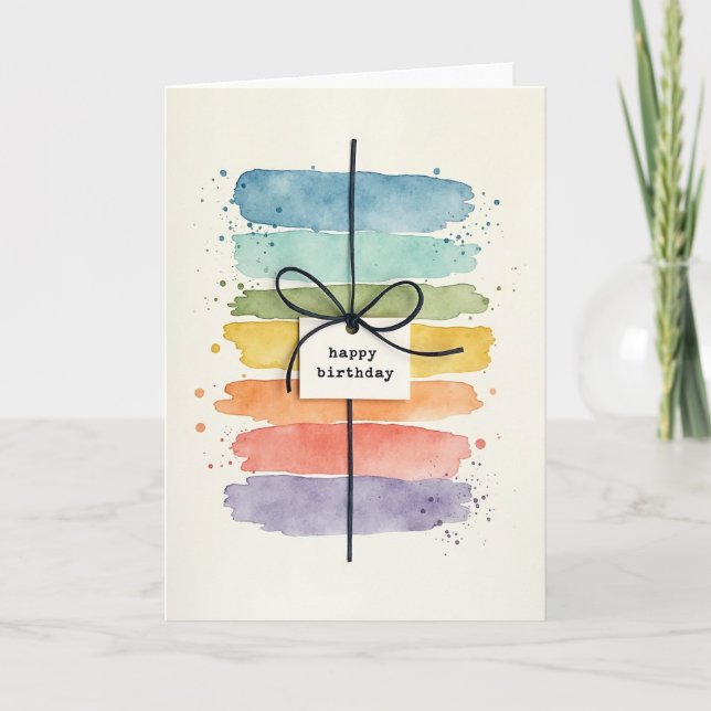 Birthday Watercolor Card (Front)