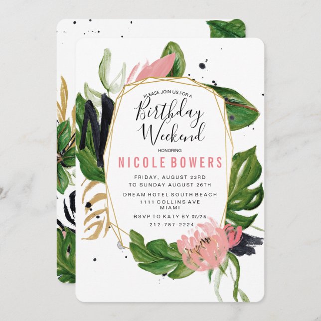 Birthday Weekend Itinerary Invitation (Front/Back)