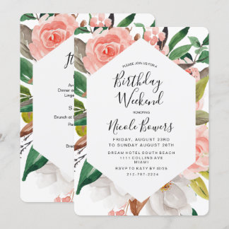 Birthday Weekend Itinerary Invitation