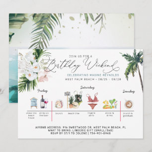 Birthday Weekend Itinerary   Palm Beach Invitation