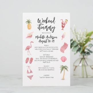 Birthday Weekend Itinerary Watercolor Beach