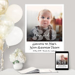 Birthday Welcome "This Kid" Vintage Photo Snapshot Poster<br><div class="desc">Welcome guests to "This Kid's" birthday party with a large photo snapshot poster. The picture and all wording on this template are simple to personalise. The colours, font styles and overlay opacity are easy to customise with the Zazzle Design Editor tool. The nostalgic black and white design features large, bold...</div>