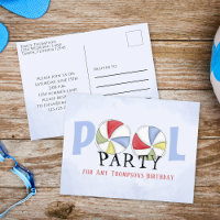 Birthday Whimsical Summer Pool Party Beach Balls