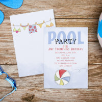 Birthday Whimsical Summer Pool Party Fun Swimsuits