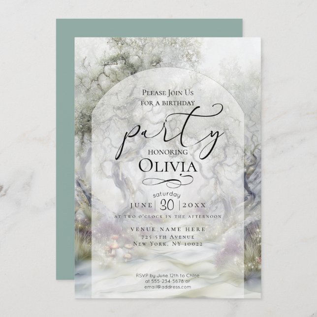 BIRTHDAY | Whispering Woods Fantasy Invitation (Front/Back)