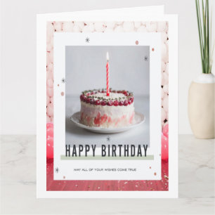 birthday white  cake picture card