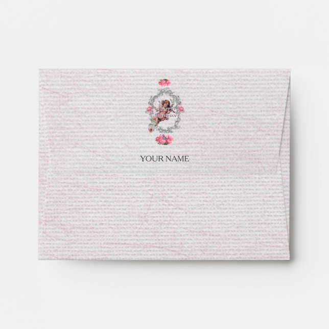 Birthday - White Linen - Envelope (Back (Top Flap))