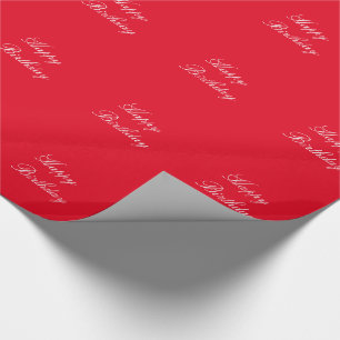 Birthday, white on red gift wrap. wrapping paper