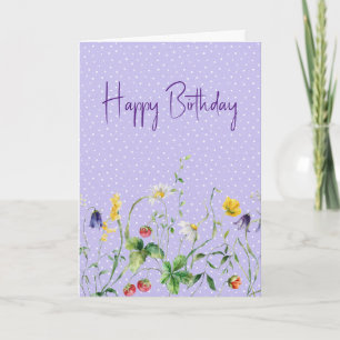 Birthday Wildflowers On Polka Dots Card